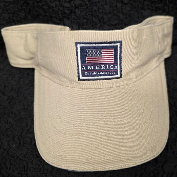 DPC Dorfman Pacific Khaki USA Adjustable Visor New with Tags - Picture 2 of 5